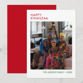 Modern Happy Kwanzaa Photo Holiday Card Feestdagenkaart (Voorkant / Achterkant)