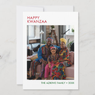 Modern Happy Kwanzaa Photo Holiday Card Feestdagenkaart