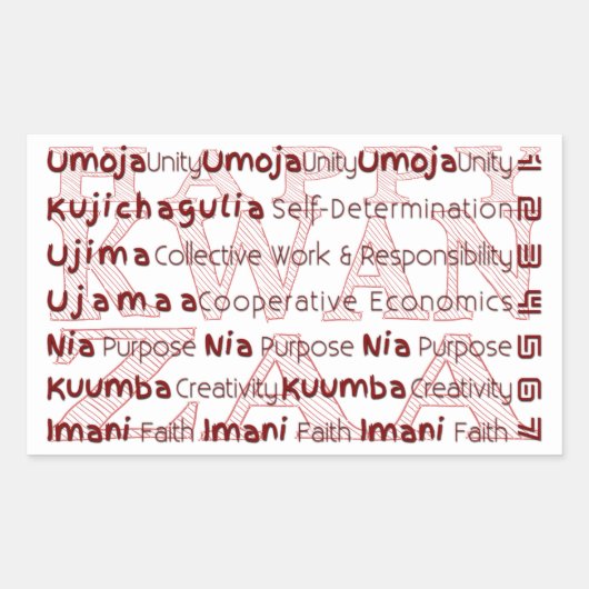 Modern Happy Kwanzaa Rechthoekige Sticker (Voorkant)