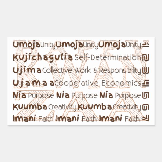Modern Happy Kwanzaa Rechthoekige Sticker (Voorkant)