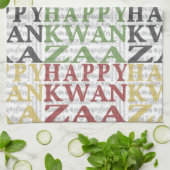 Modern Happy Kwanzaa Theedoek (Gevouwen)