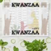 Modern Happy Kwanzaa Theedoek (Gevouwen)
