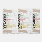 Modern Happy Kwanzaa Theedoek (Horizontaal)