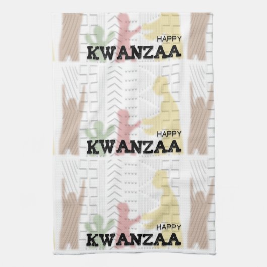 Modern Happy Kwanzaa Theedoek (Verticaal)