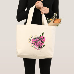 Modern Happy Moederdag Grote Tote Bag