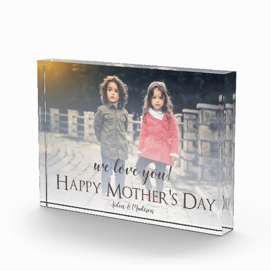 Modern Happy Moederdag Photo Block Fotoblokken (Rechts)