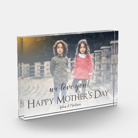 Modern Happy Moederdag Photo Block Fotoblokken (Links)