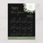 Modern Happy New Year 2023 Custom Logo Feestdagenkaart (Voorkant)