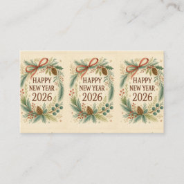 modern happy new year 2026 business card visitekaartje