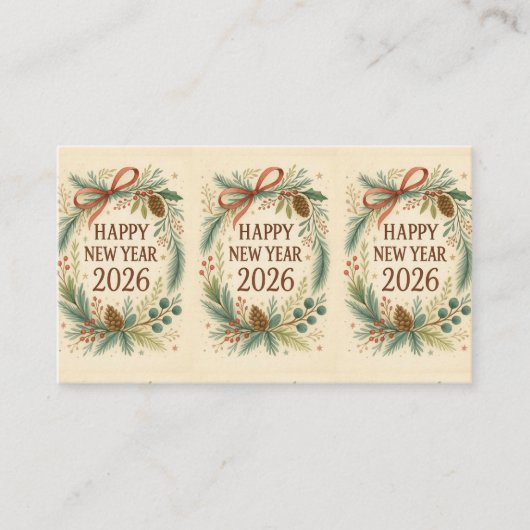 modern happy new year 2026 business card visitekaartje (Voorkant)