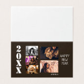 Modern Happy New Year 5 Photo Collage Kaart (Buitenkant ongevouwen)