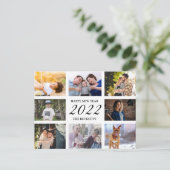 Modern Happy New Year 8 Photo Collage Feestdagenkaart (Staand voorkant)