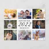 Modern Happy New Year 8 Photo Collage Feestdagenkaart (Voorkant)