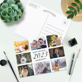 Modern Happy New Year 8 Photo Collage Feestdagenkaart