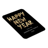 Modern Happy New Year Black en Gold non-Photo Magneet (Rechterzijde)