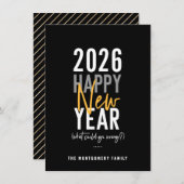 Modern Happy New Year Humor vakantie Kaart (Voorkant / Achterkant)