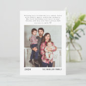 Modern Happy New Year Photo Collage Card | Elegant Feestdagenkaart (Staand voorkant)