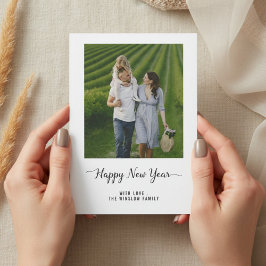 Modern Happy New Year Photo Collage Card | Elegant Feestdagenkaart