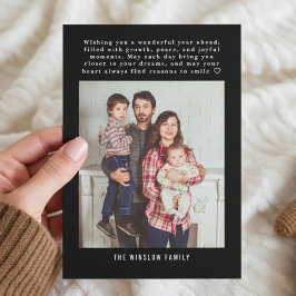 Modern Happy New Year Photo Collage Card | Elegant Feestdagenkaart