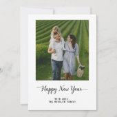Modern Happy New Year Photo Collage Card | Elegant Feestdagenkaart (Voorkant)