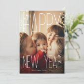 Modern Happy New Year Photo Feestdagenkaart (Staand voorkant)