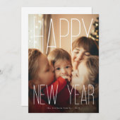Modern Happy New Year Photo Feestdagenkaart (Voorkant / Achterkant)
