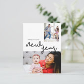 Modern Happy Nieuwjaar aangepaste foto's Briefkaart (Staand voorkant)