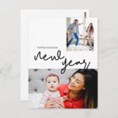 Modern Happy Nieuwjaar aangepaste foto's Briefkaart (Voorkant / Achterkant)