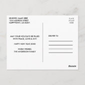 Modern Happy Nieuwjaar Foto Kraft Briefkaart (Achterkant)