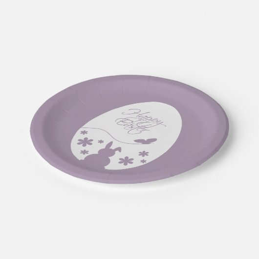 Modern Happy Paast Paars Papieren Bordje (Gekanteld)