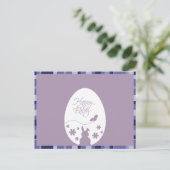 Modern Happy Paast Pastel Paarse Holiday Post Feestdagenkaart (Staand voorkant)