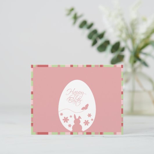 Modern Happy Paast Pastel Roze Briefkaart (Staand voorkant)
