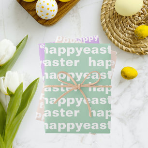 Modern Happy Paast Pattern Pastel Inpakpapier Vel