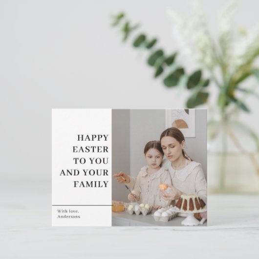 Modern Happy Pasen | Gezinscadeau Briefkaart (Staand voorkant)