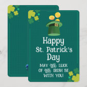Modern Happy St. Patrick's Day Blessing Kaart (Voorkant / Achterkant)