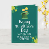 Modern Happy St. Patrick's Day - Irish Blessing Kaart (Gele Bloem)
