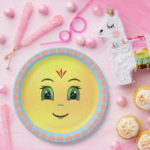 Modern Happy Sun Face & Hearts Papieren Bordje (Feest)