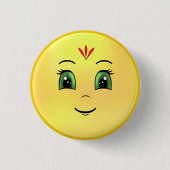 Modern Happy Sun Face Ronde Button 3,2 Cm (Voorkant)