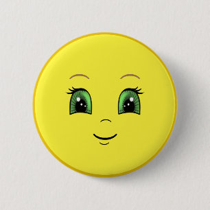 Modern Happy Sun Face Ronde Button 5,7 Cm