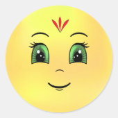 Modern Happy Sun Ronde Sticker (Voorkant)