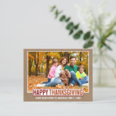 Modern Happy Thanksgiving Family Photo Kraft Briefkaart (Staand voorkant)