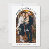 Modern Happy Thanksgiving Sinaasappel Feestdagenkaart (Voorkant)