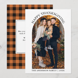 Modern Happy Thanksgiving Sinaasappel Feestdagenkaart