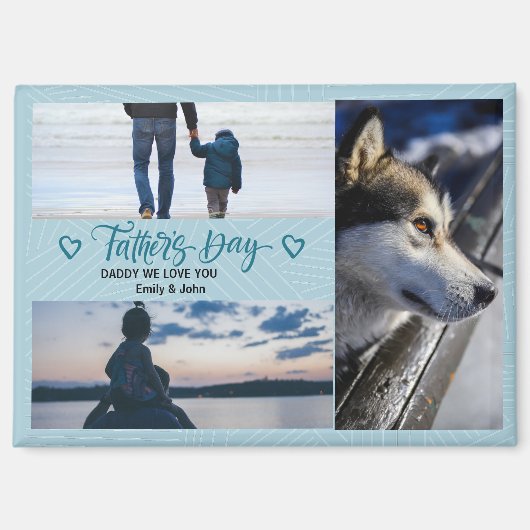 Modern Happy Vaderdag Photo Collage Custom Magneet (Voorkant)