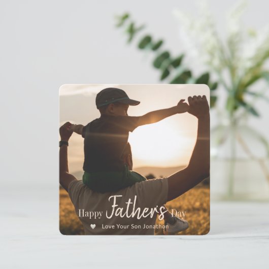 Modern Happy Vaderdag Photo Kaart (Staand voorkant)