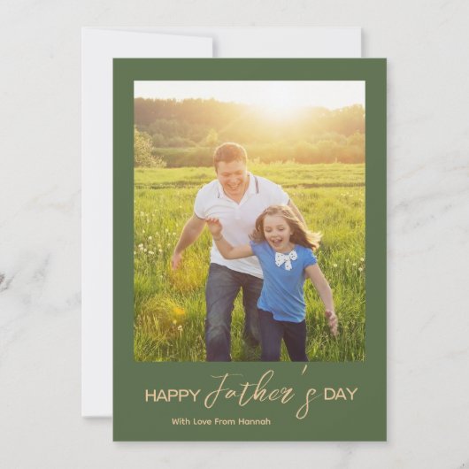 Modern Happy Vaderdag Photo-script Kaart (Voorkant)