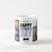 Modern Happy Vaderdag Twee foto Blue Bowtie Koffiemok (Center)