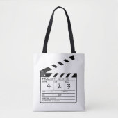 Modern Happy Valentijn Movie Clapperboard Tote Bag (Voorkant)