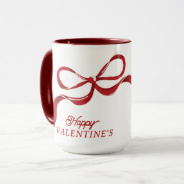 Modern Happy Valentijns Retro Red Bows Gift Mok