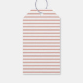 Modern Happy Valentijns's Blush Pink Heart Stripe Cadeaulabel (Achterkant)